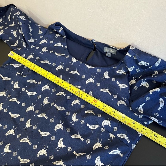 Lily Rose Bird Print 3/4 Sleeve Mini Dress - Picture 12 of 15
